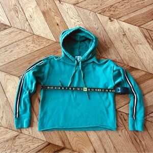 Evereve Kerry Tape Trim Hoodie Green Women Small